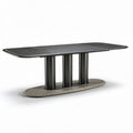 Table extensible en verre et métal noir 200 x 100 x 75cm pour salle à manger