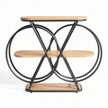 Table d'appoint ronde en bois et métal noir 80 x 40 x 70 cm pour salon