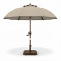 Parasol déporté en aluminium avec toile beige 220 x 220 x 250 cm
