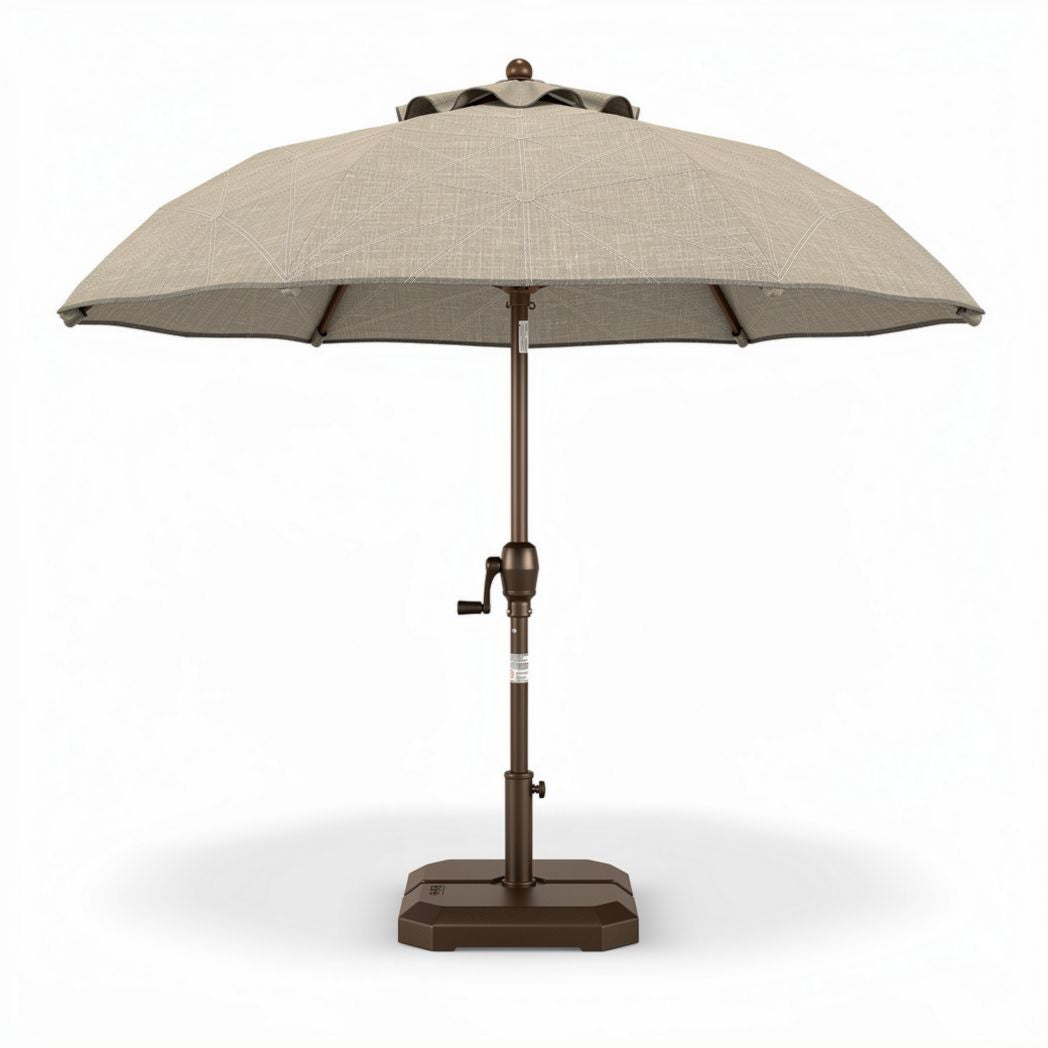 Parasol déporté en aluminium avec toile beige 220 x 220 x 250 cm