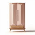 Armoire en bois de couleur rose avec portes à stries dimensions 80 x 40 x 180 cm