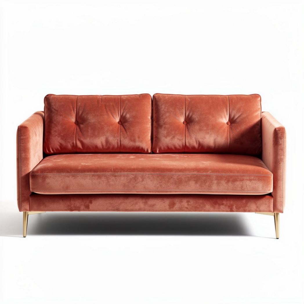 Canapé en velours rose 180 x 85 x 75cm pour salon moderne